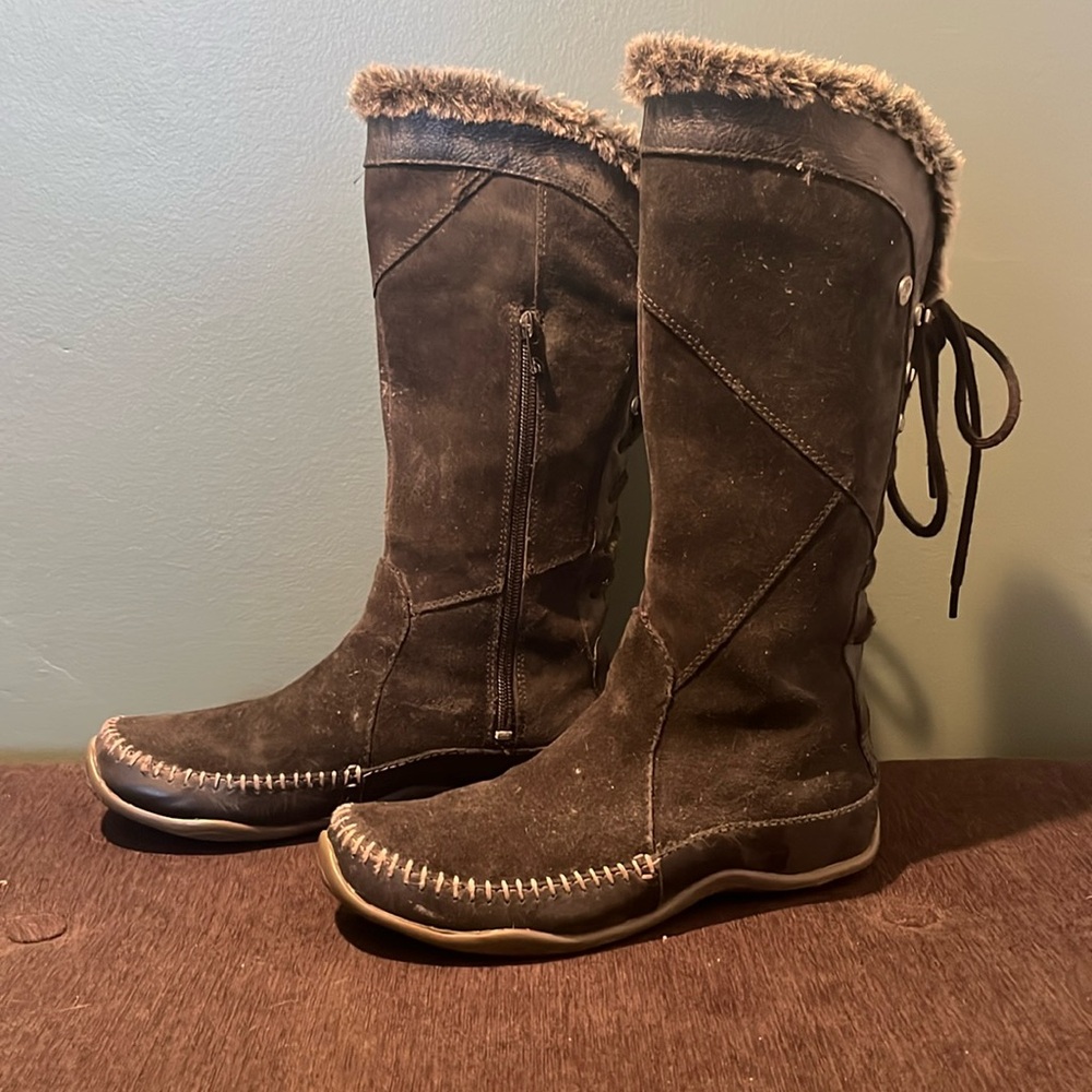 Black North Face Janey Apres Snow Moccasin Boots, Sz 7.5